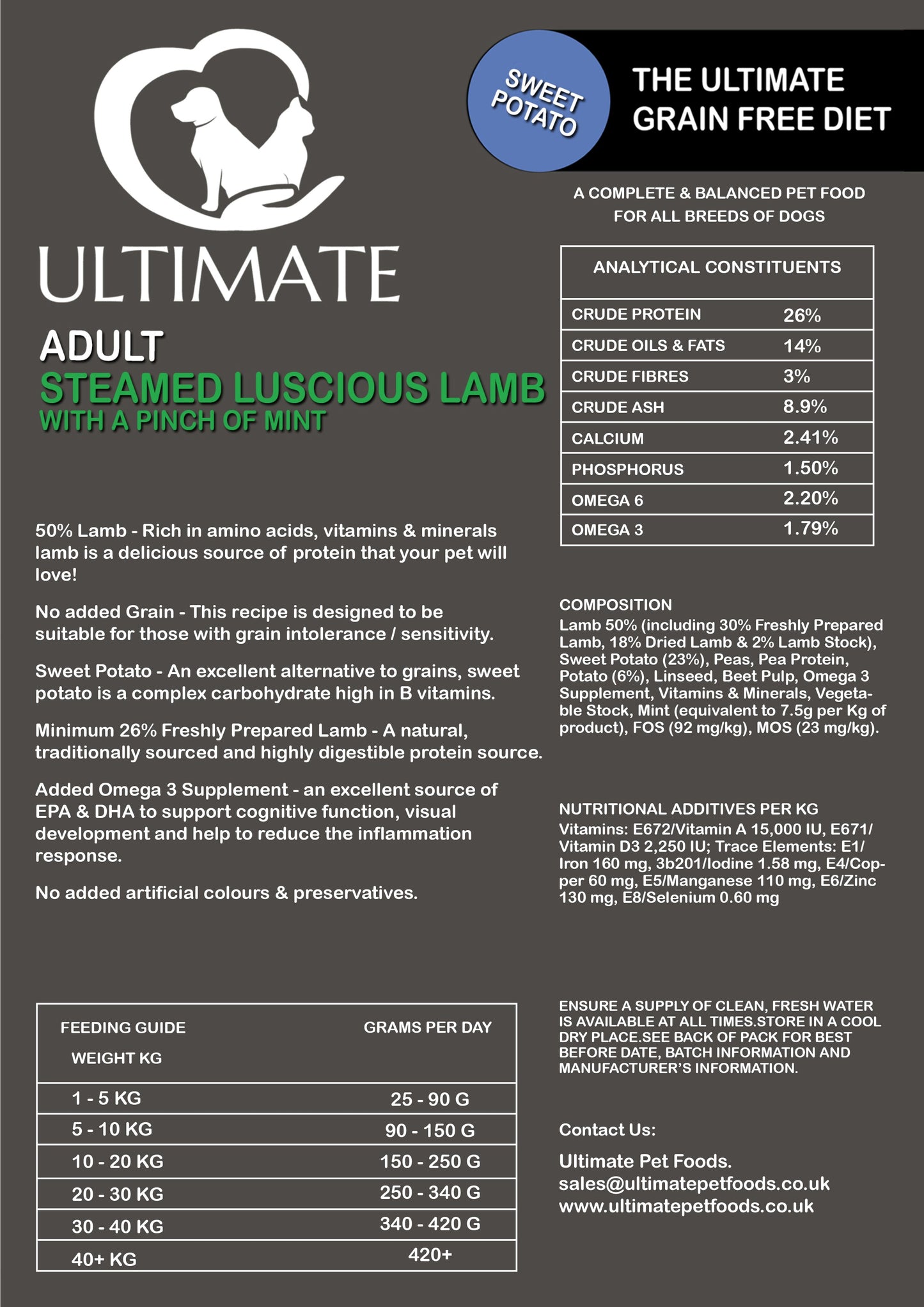 Adult - Steamed lamb & Potato with Mint Ultimate Grain Free