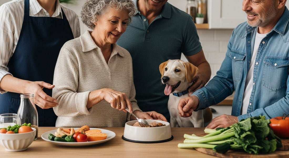 natural dog food, puppies, family feeding