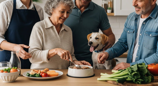 natural dog food, puppies, family feeding