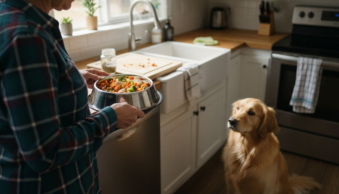 Preparing fresh antioxidant-rich dog food