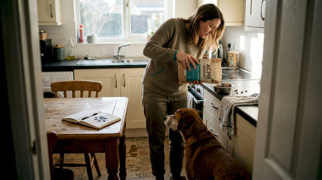 Owner feeding sensitive dog single protein food