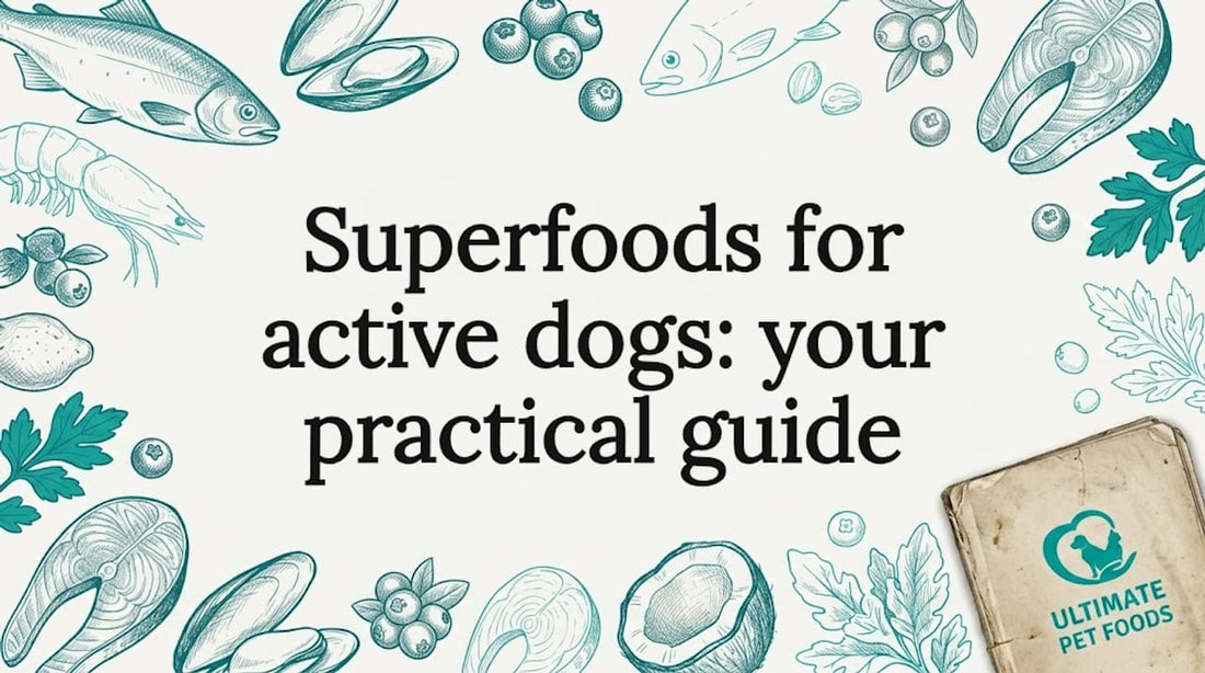 Decorative superfood-themed title card illustration