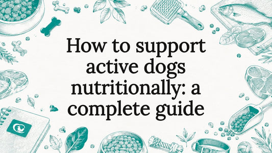 Decorative title card with dog nutrition theme