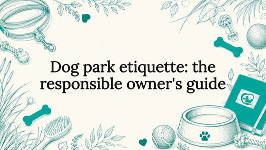 Decorative title card illustration with dog-themed sketches