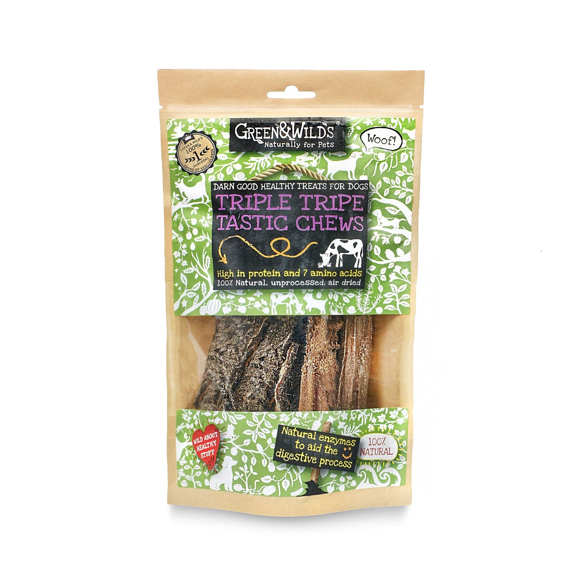 Triple Tripe Tastic Chews 100g front pack