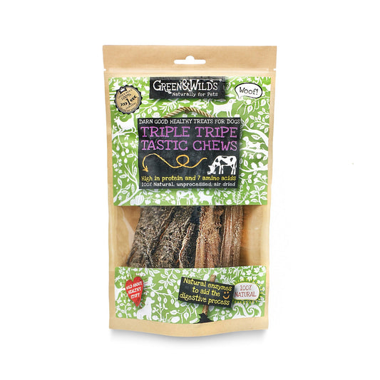 Triple Tripe Tastic Chews 100g front pack