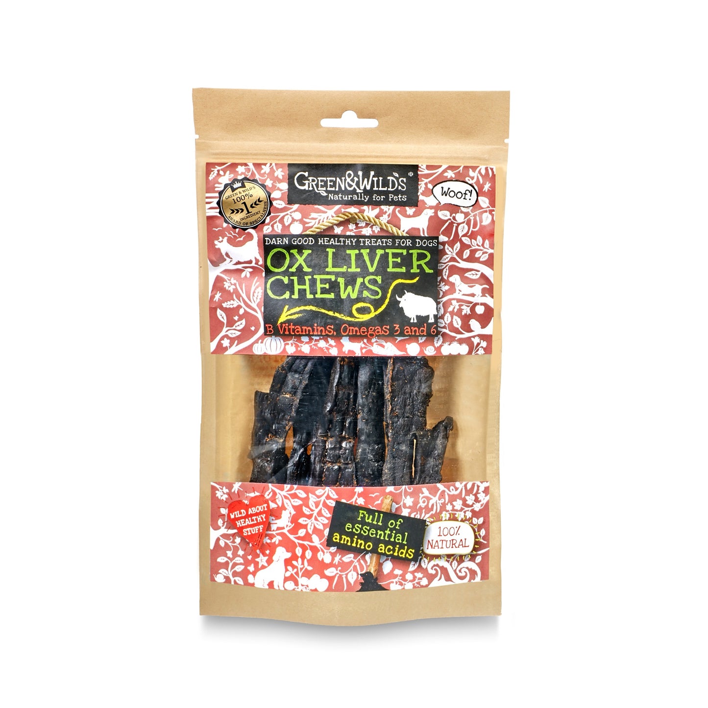 Ox Liver Chews 100g front pack