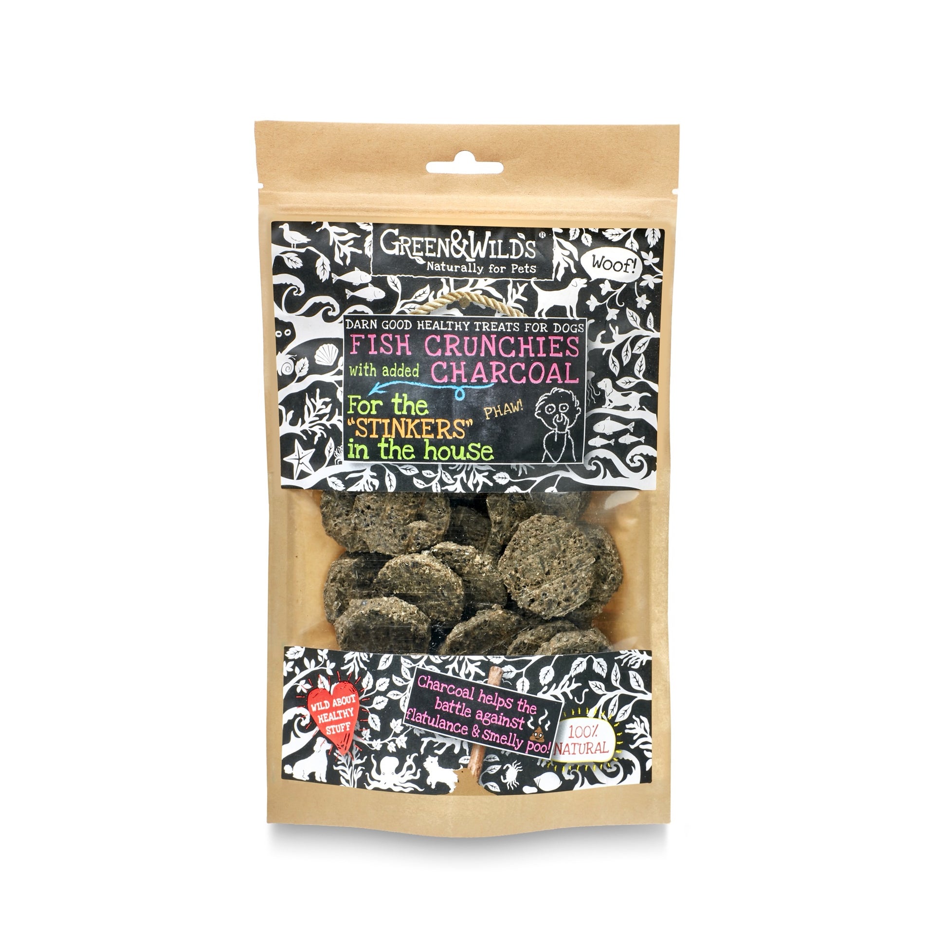 Fish Crunchies with Charcoal 100g by Green and Wilds