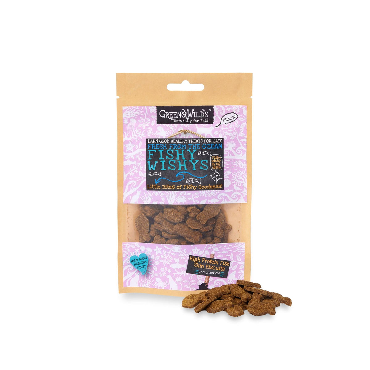 Green & Wilds Fishy Wishys Cat Treats 50g