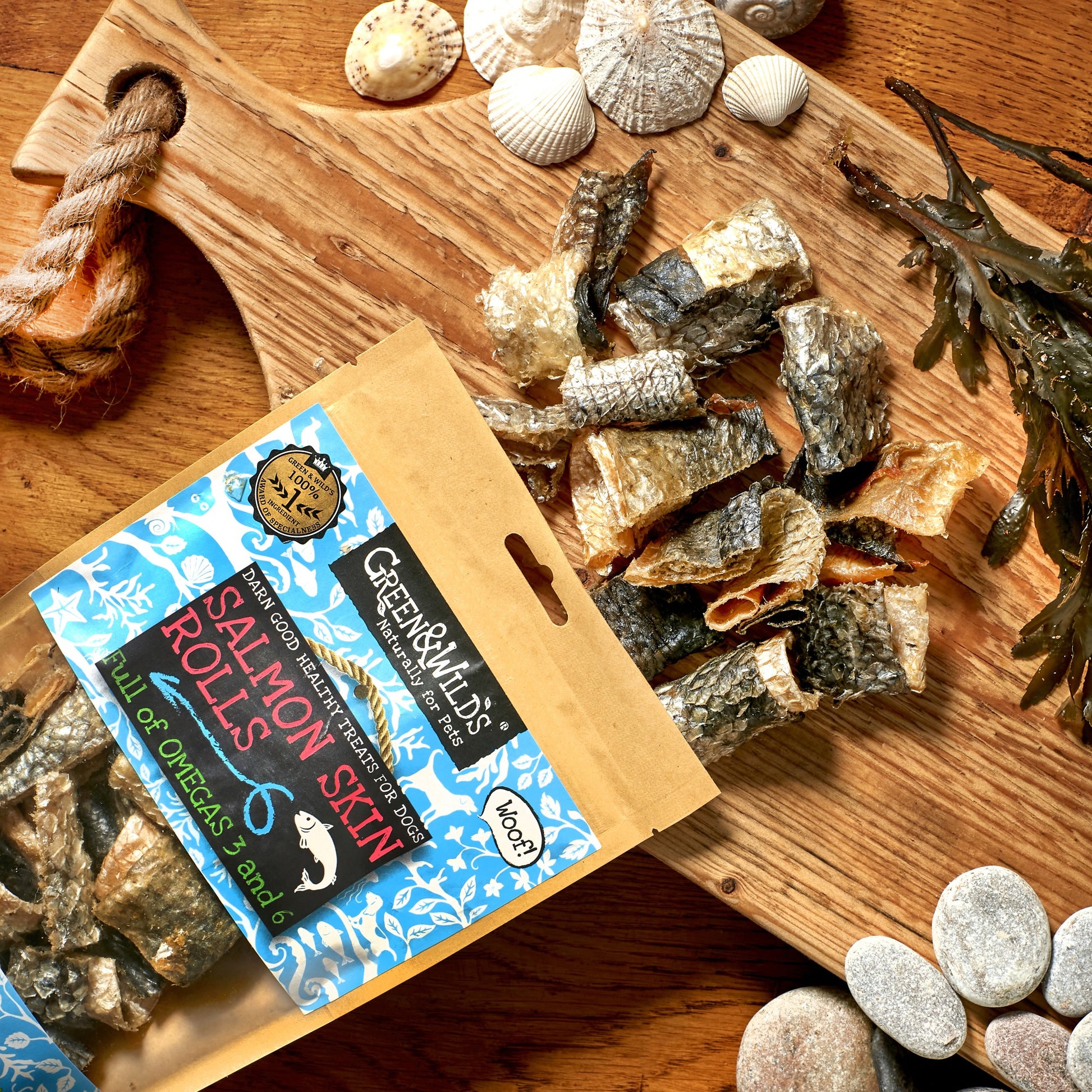 Salmon Skin Rolls 50g overhead