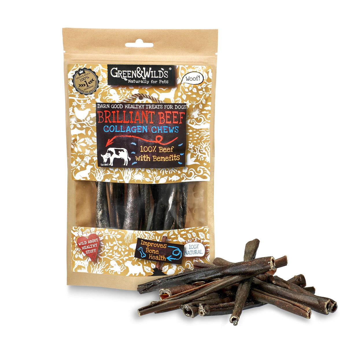 Green & Wilds Brilliant Beef Collagen Chews 100g