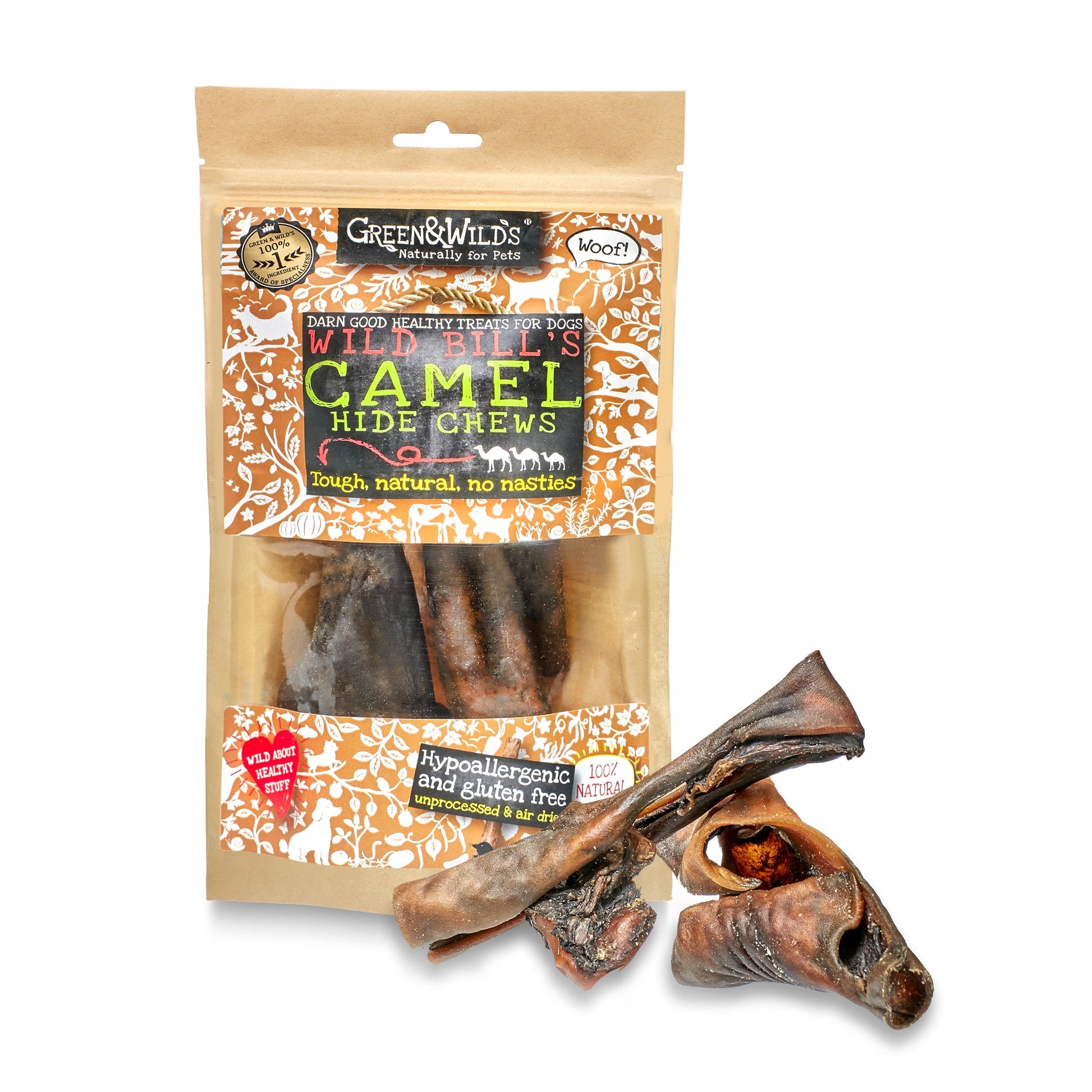 Camel Hide Chews natural dog chews 100g by Green and Wilds
