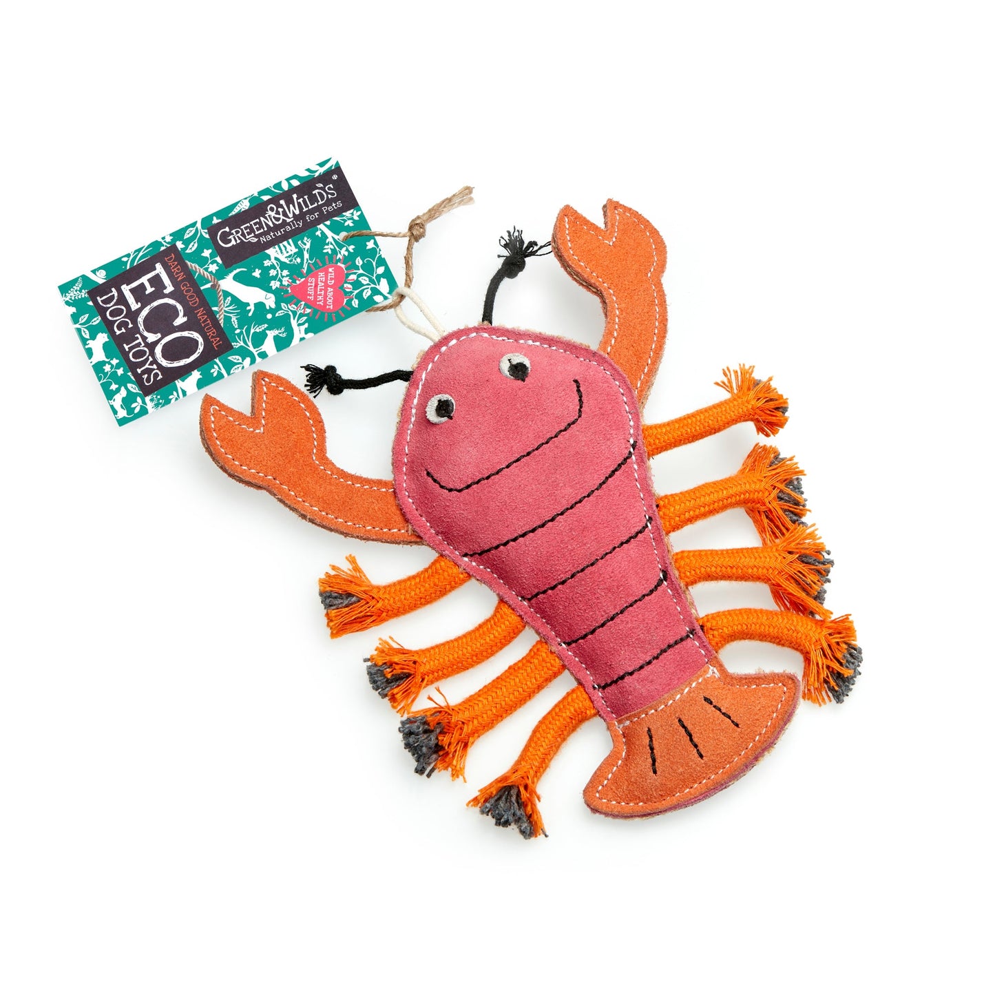 Larry the Lobster eco dog toy by Green and Wilds