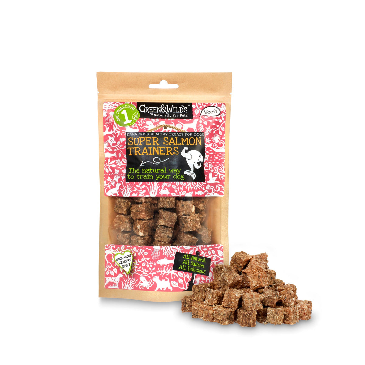 Green & Wilds Super Salmon Trainer 120g – salmon training treats for dogs