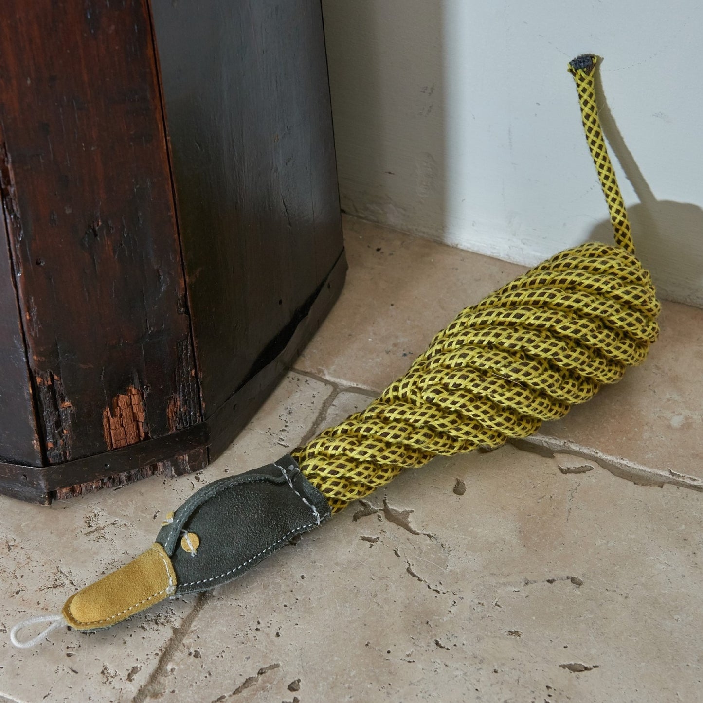 Delilah the Duckess eco toy on stone floor