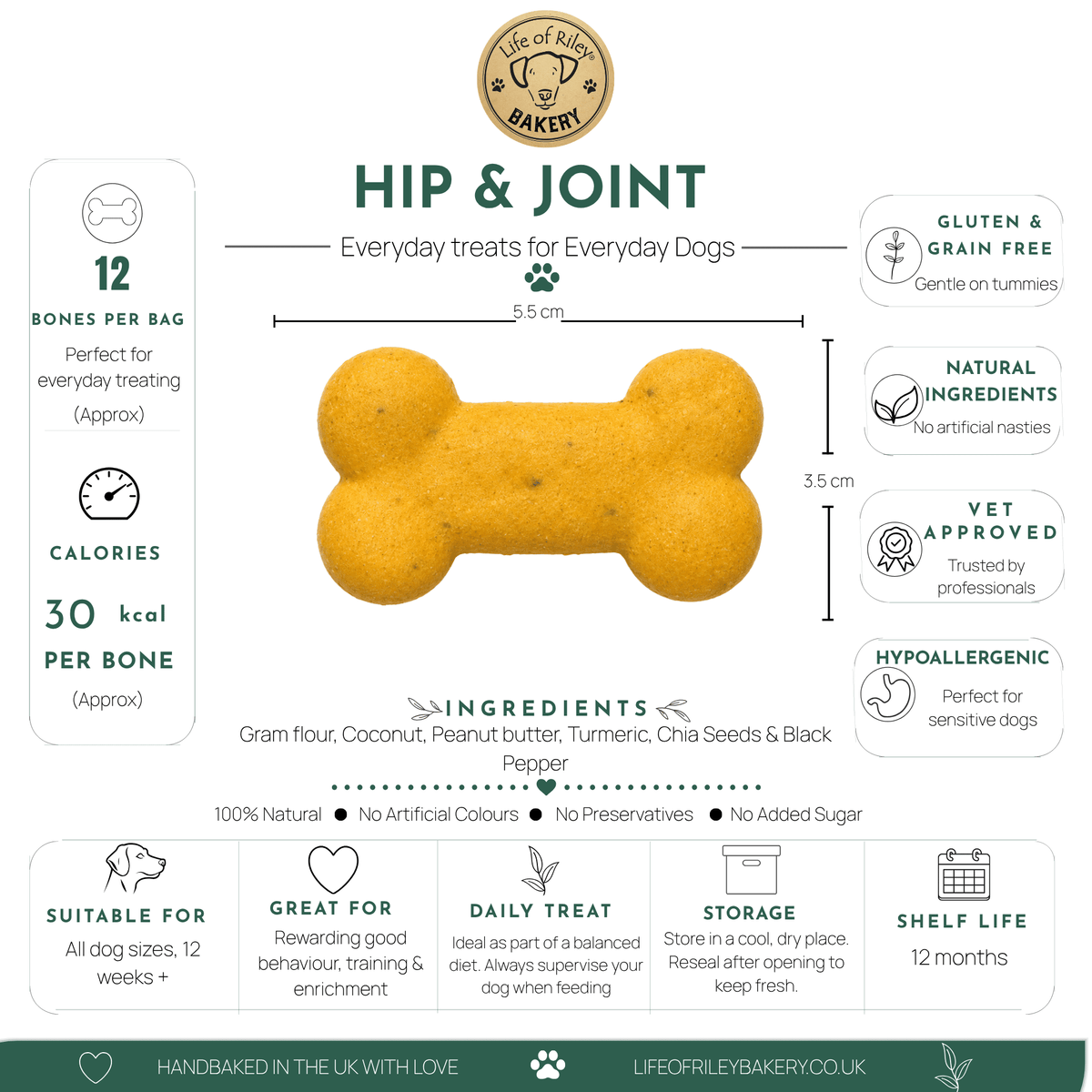 Life of Riley Bakery Hip & Joint Bones dog treats