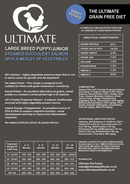 Large Puppy/Junior - Grain Free - Steamed Salmon & Potato with Vegetables Ultimate Grain Free