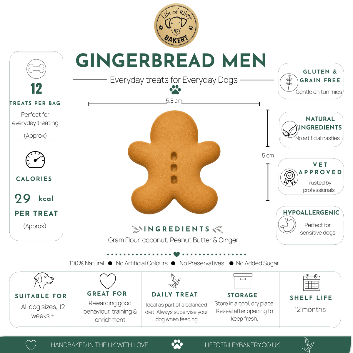 Life of Riley Bakery Mini Gingerbread Men dog treats