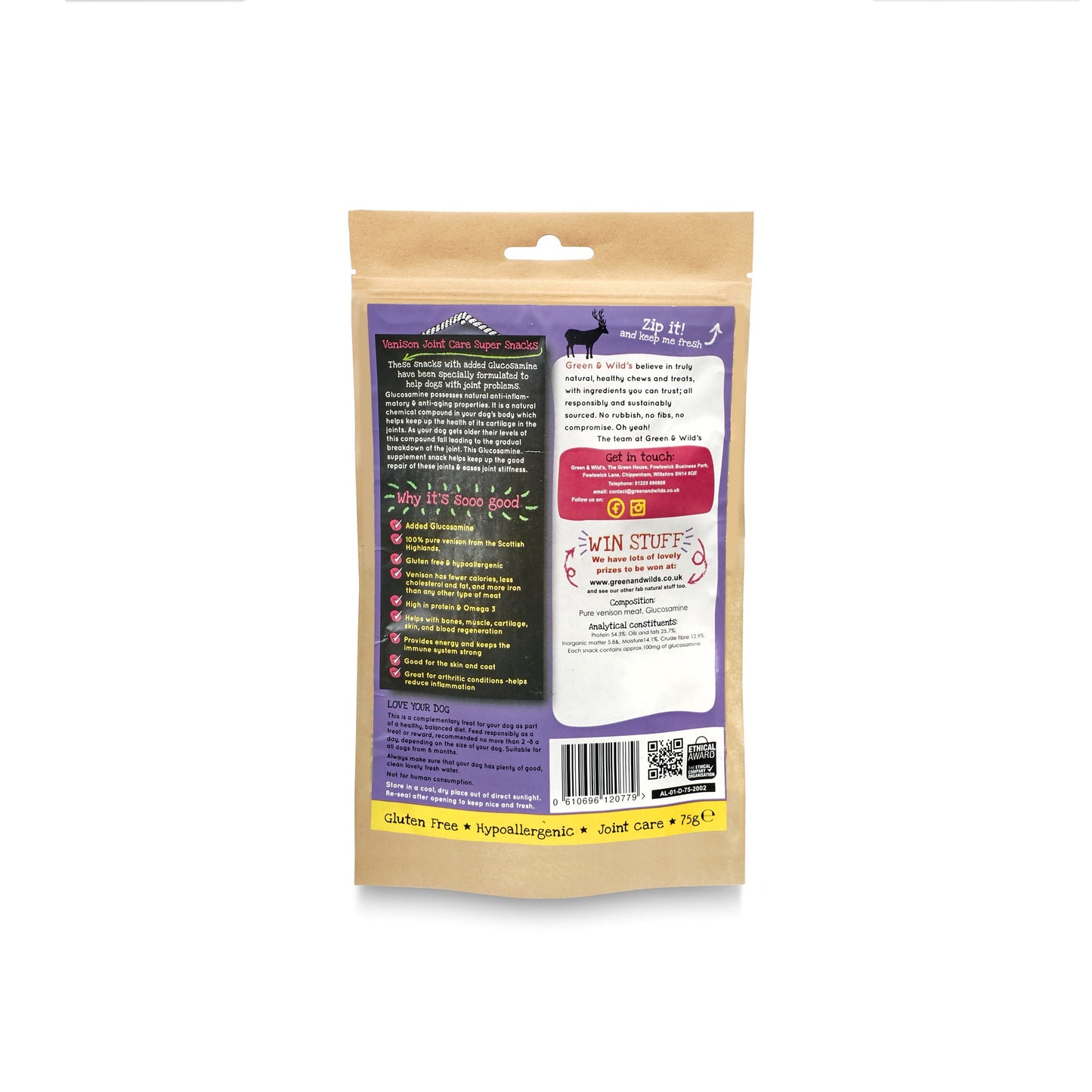 Venison Joint Care 75g back of pack