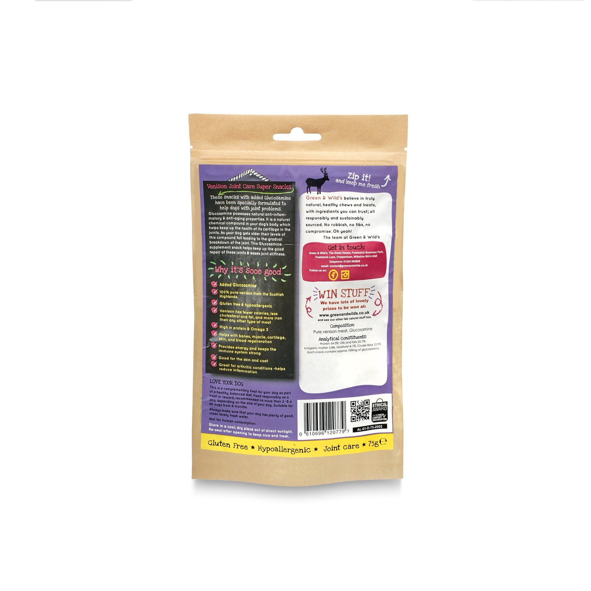 Venison Joint Care 75g back of pack