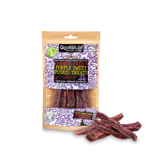 Green & Wilds Purple Sweet Potato Dog Treats 100g