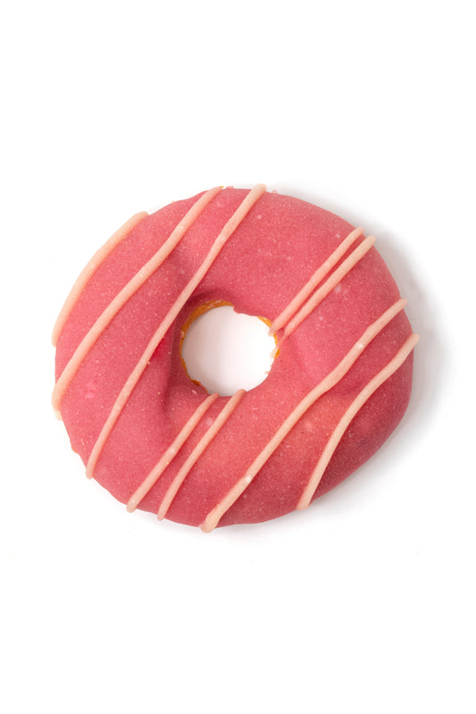 Doggy Doughnut — pink sugar-free iced dog doughnut, 8cm, grain-free