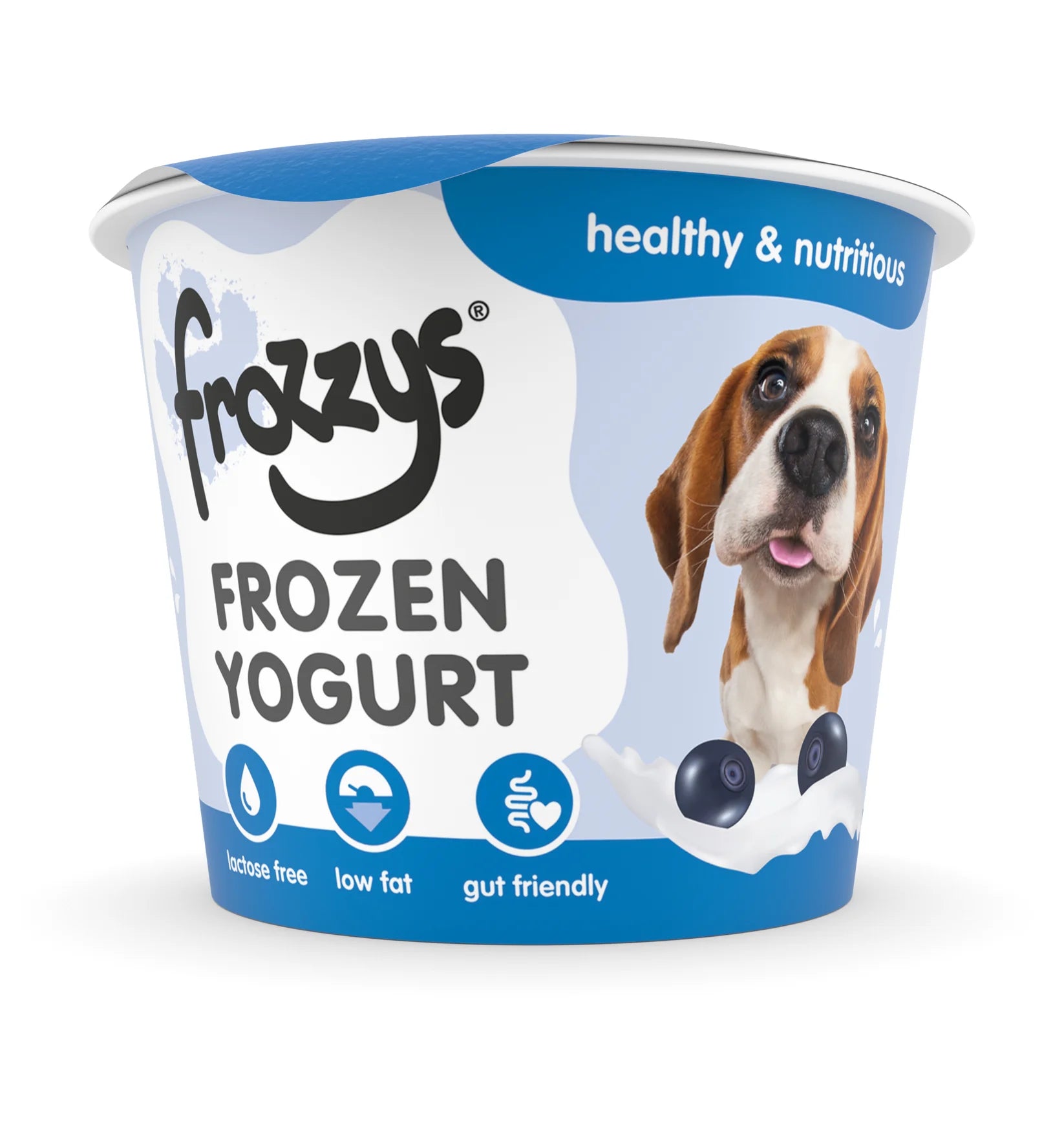 Frozzys Frozen Yogurt Blueberry dog treat 85g — lactose-free, low-fat and gut-friendly