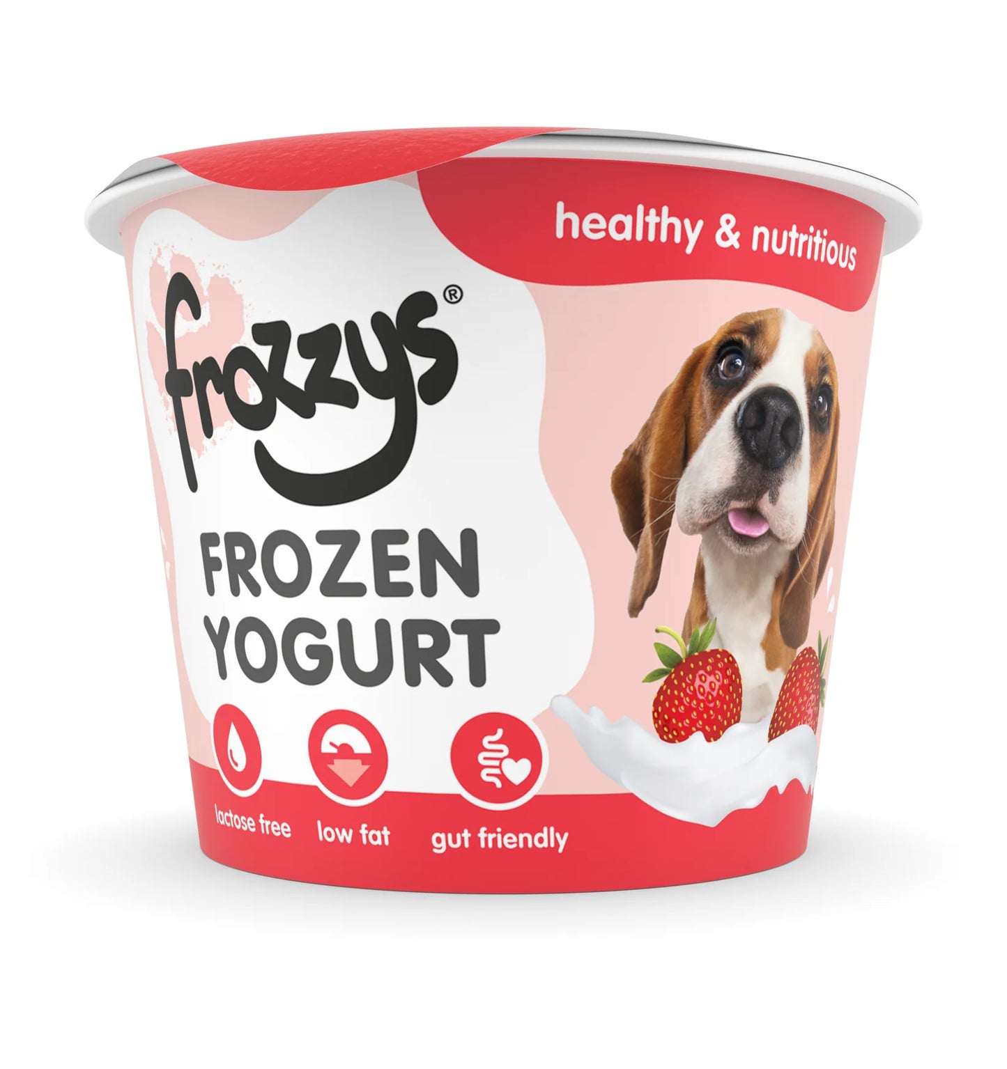 Frozzys Frozen Yogurt Strawberry dog treat 85g — lactose-free, low-fat and gut-friendly