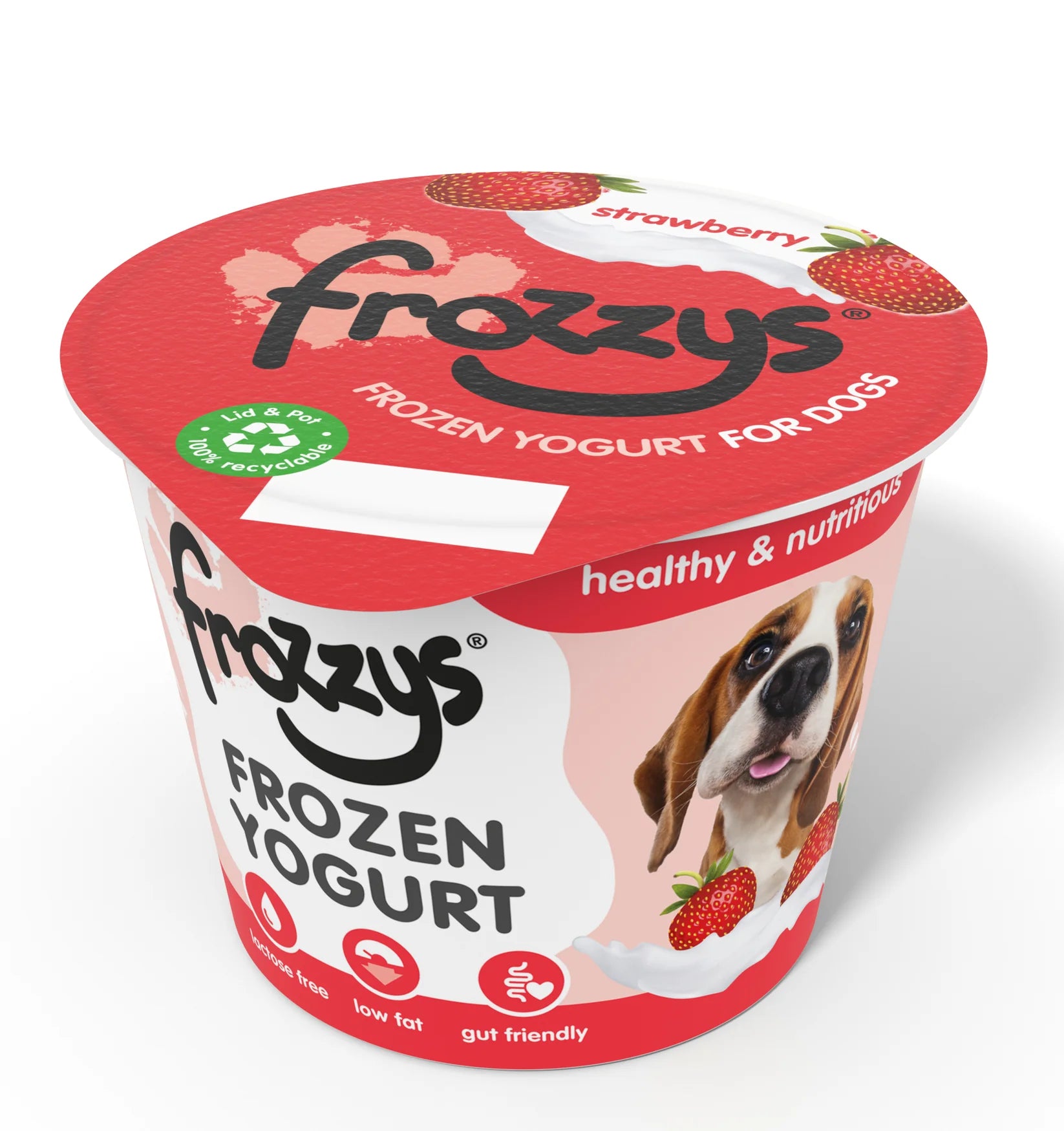 Frozzys Strawberry Frozen Yogurt for dogs 85g pot — healthy and nutritious dog treat
