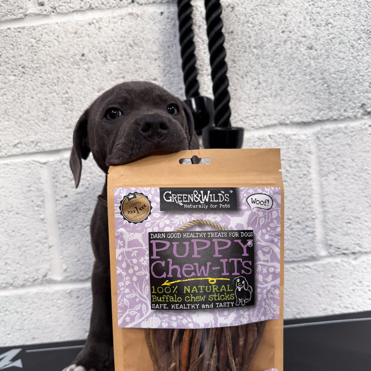 Green & Wilds Puppy Chew-its buffalo chew pieces